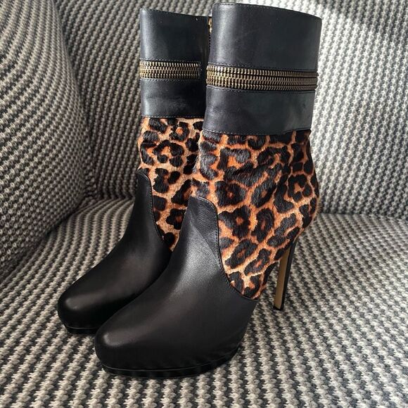 Michael Kors Haya Bootie leopard print calf hair stiletto women’s shoe size 9 - Picture 2 of 15